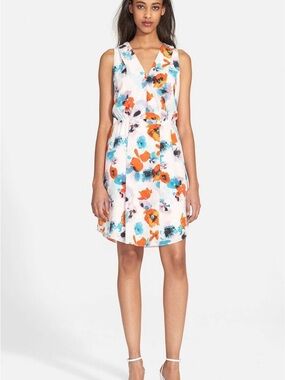 Rebecca Taylor 100% Silk Floral Dress Size 10 NWOT